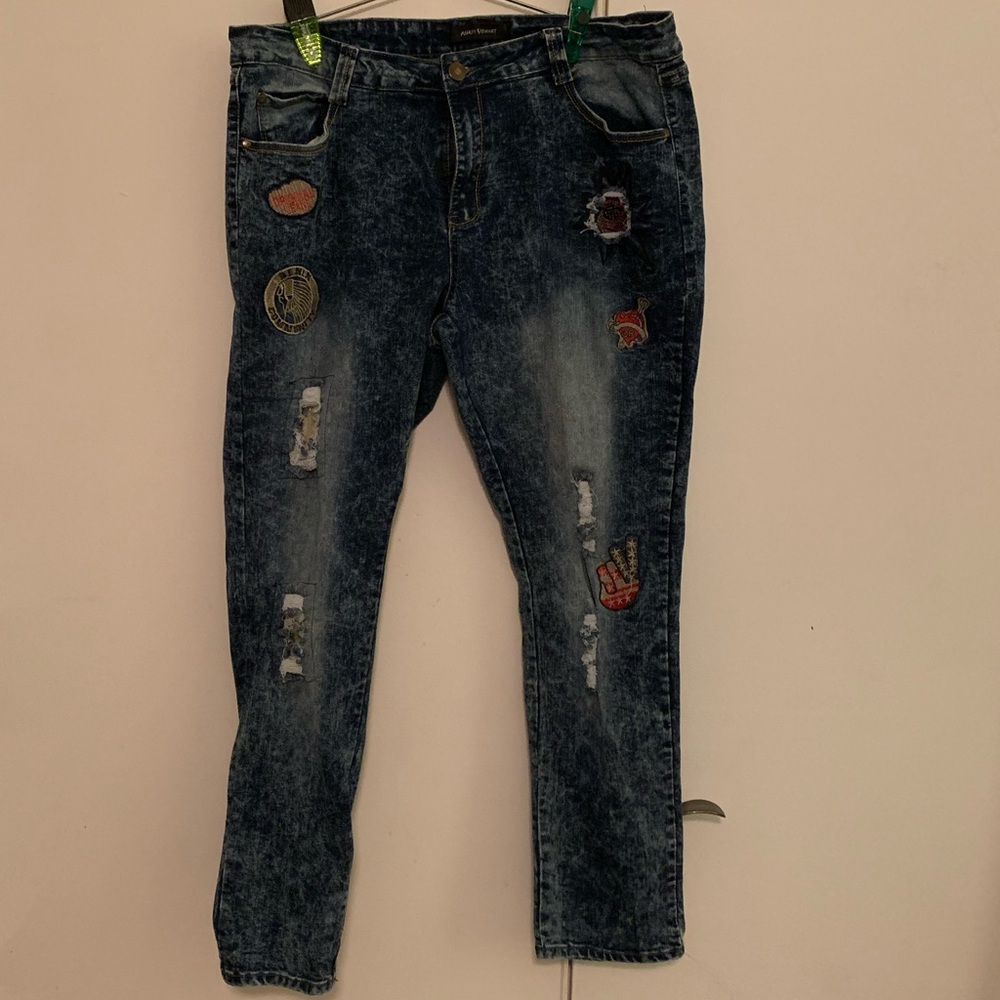 Unique patch jeans